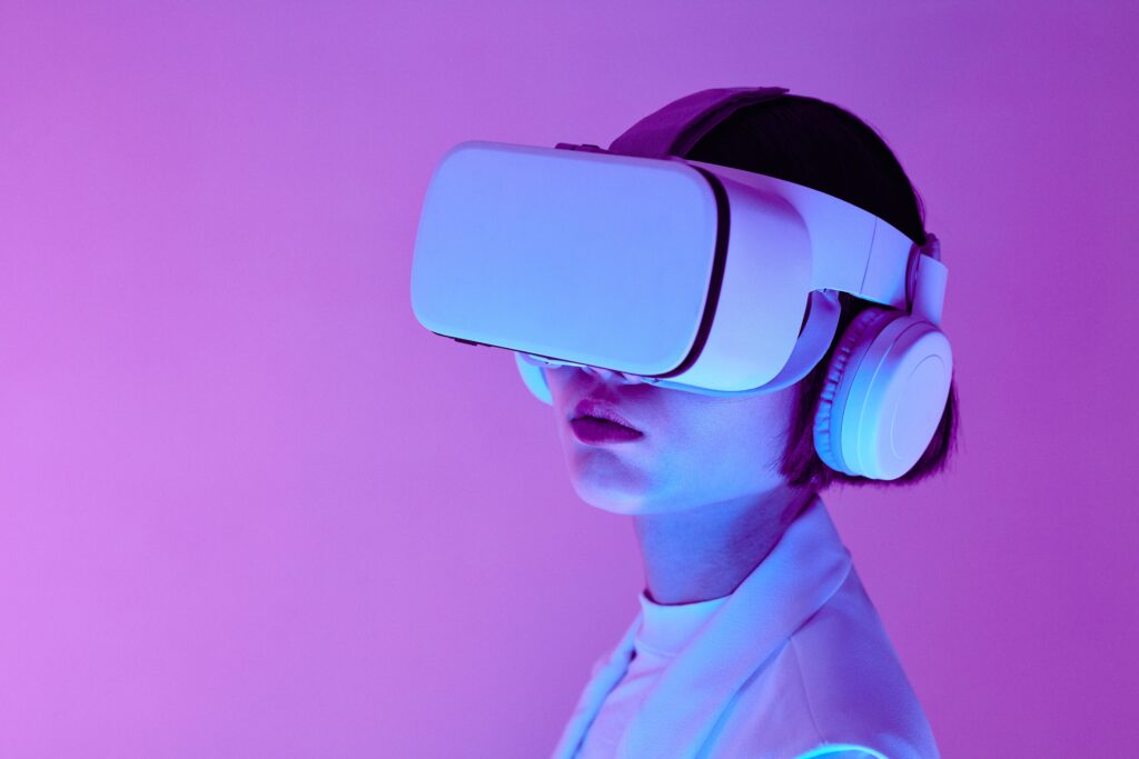 girl with a virtual reality headset 